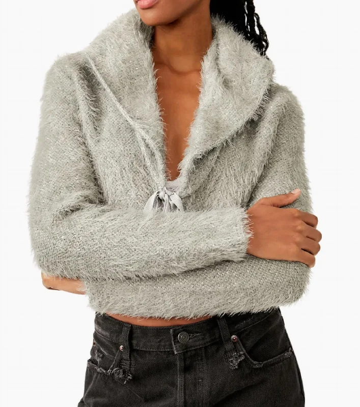 Free People- Mina Cardi In Silver Belle Combo