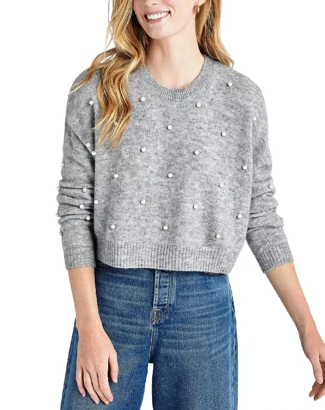 Pearl Crew Sweater In Heather Grey