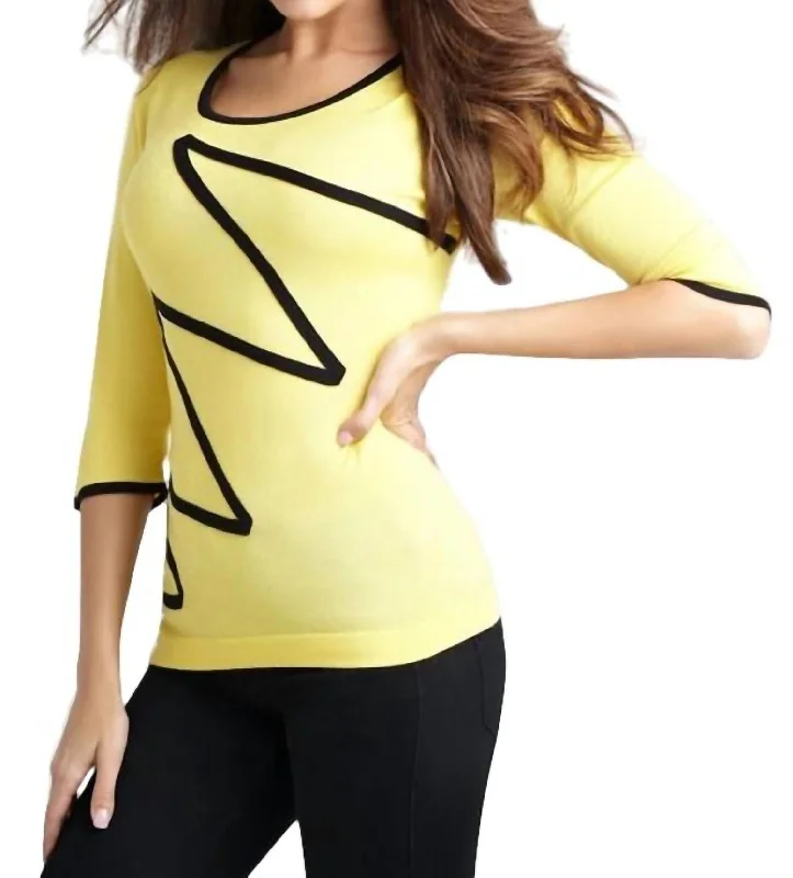 Zig Zag Sweater In Yellow/black