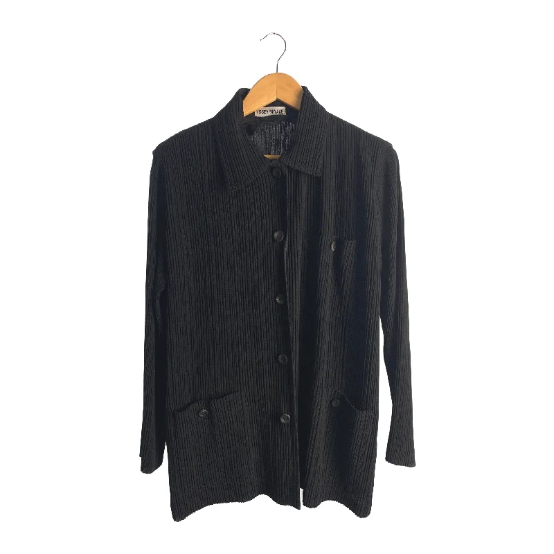 ISSEY MIYAKE/Jacket/L/Black/Polyester/