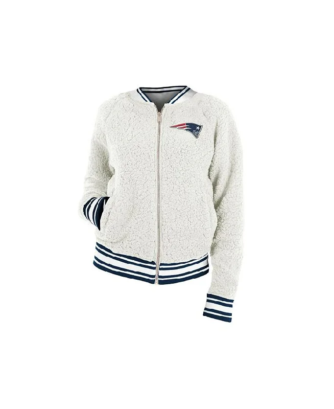 5th & Ocean New England Patriots Women's Sherpa Bomber Jacket