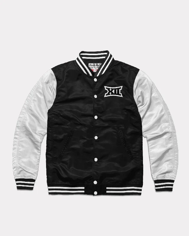 Big 12 Black and White Varsity Jacket