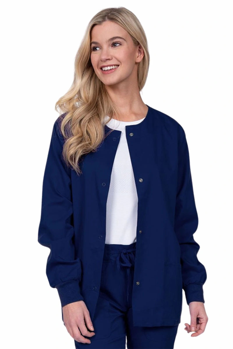 Epic by MedWorks Women's Snap Front Scrub Jacket | Navy