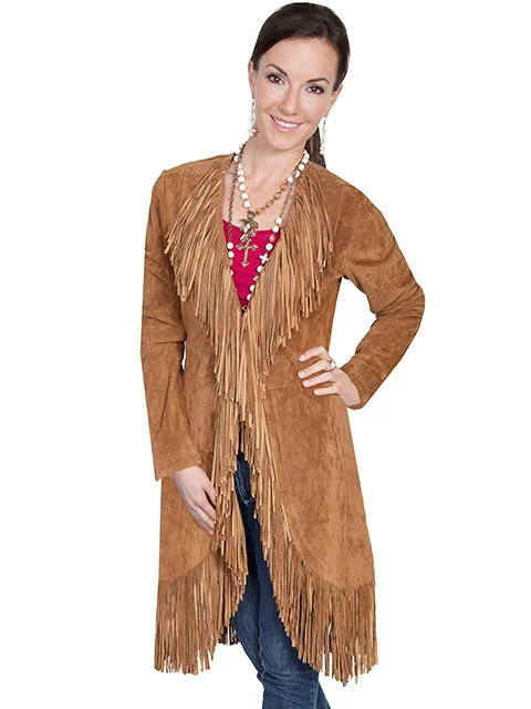 Women's Scully Suede Fringe Maxi Coat #L19-81