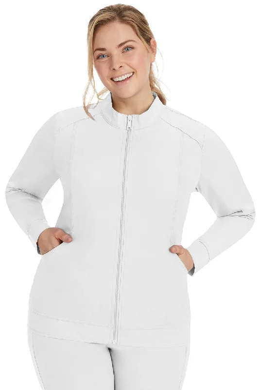 Purple Label Women's Dakota Zip Up Scrub Jacket | White