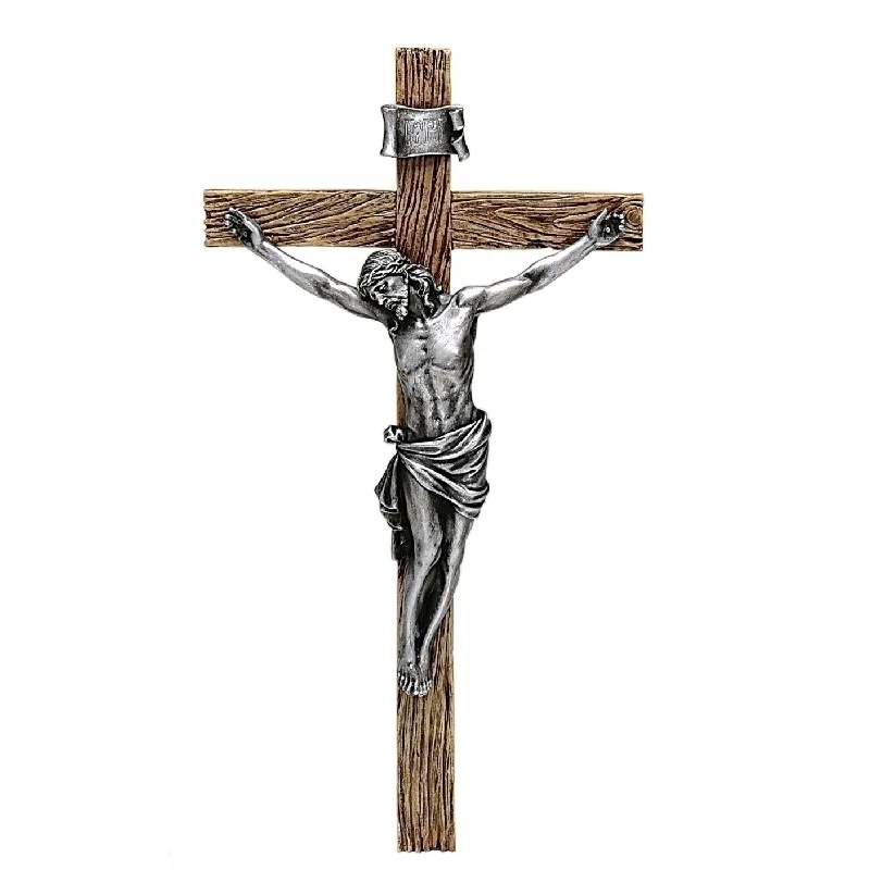 8.25" Antique Silver Crucifix Cross