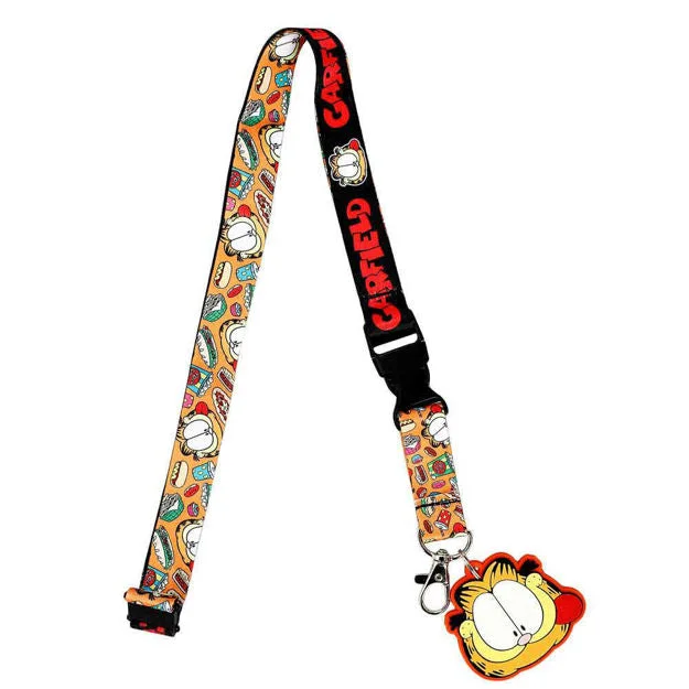 Garfield Food Pattern Sublimated Lanyard