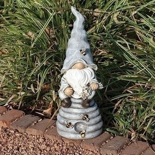 Gnome Sitting on Bee Hive Pudgy Pal Garden Statue