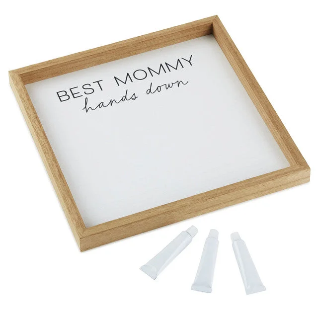 Hallmark Best Mommy Hands Down Wood Sign Handprint Kit