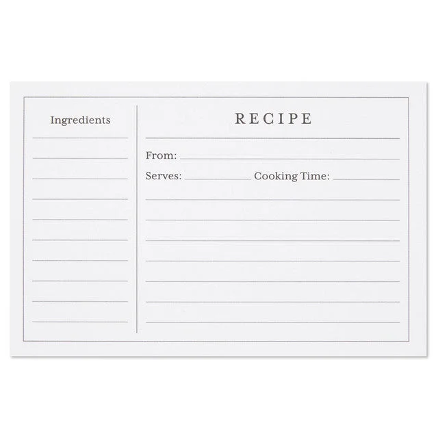 Hallmark Standard Recipe Cards, Pack of 36