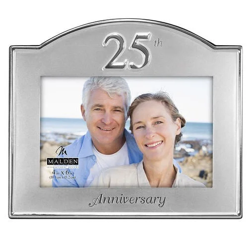 Malden 25th Anniversary 4"x6" Metal Photo Frame