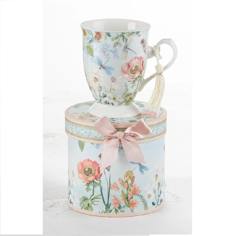 Porcelain Tea Mug Dragonfly in Gift Box