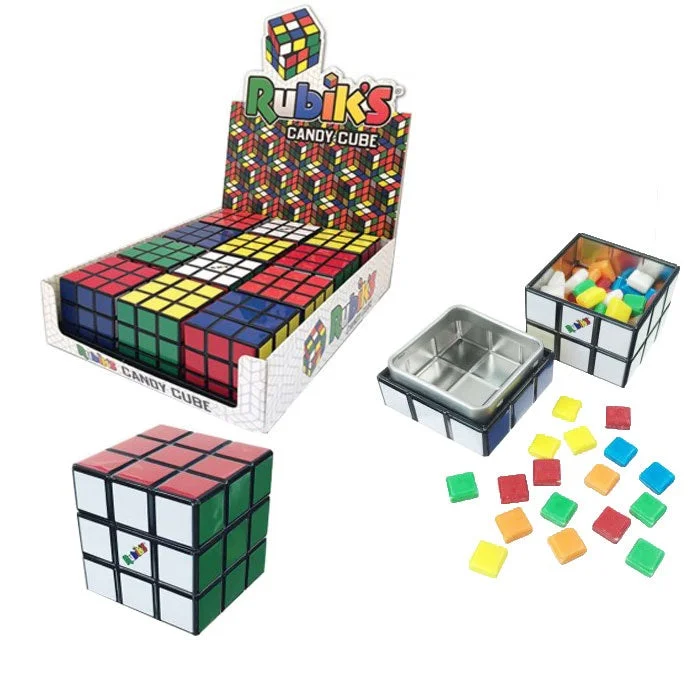 Rubiks Cube Sour Candy Tin  with Fruit Sours Candy