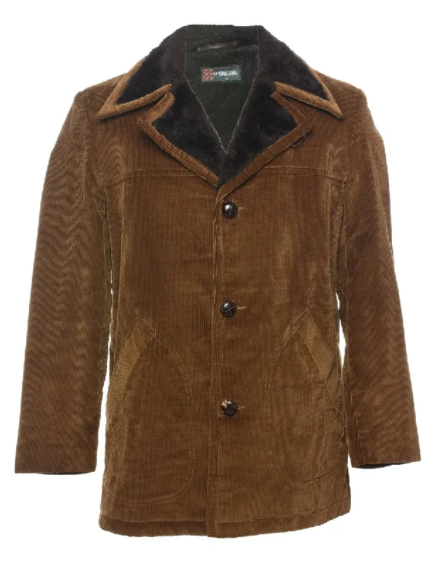 Corduroy Brown Coat - L