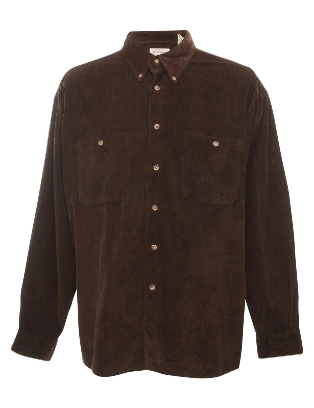 Dark Brown Corduroy Shirt - XL