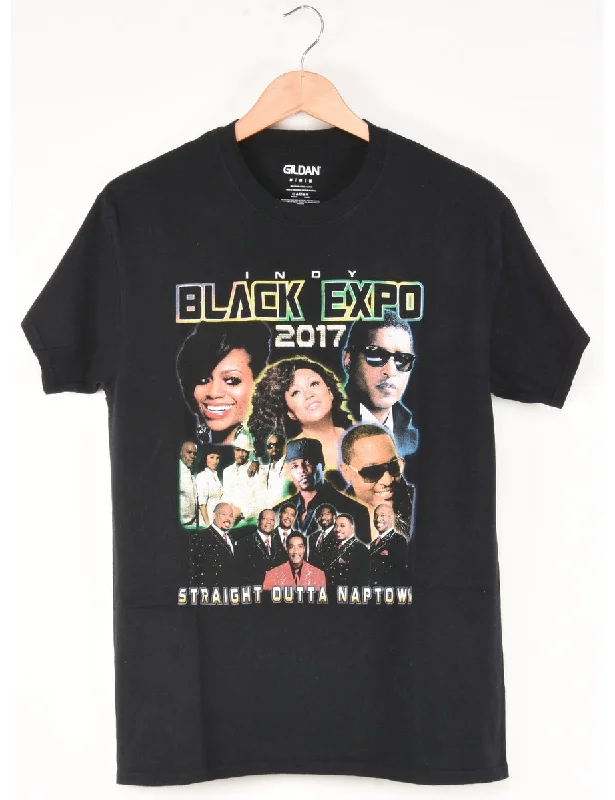 Gildan Indy Black Expo Printed T-shirt - M