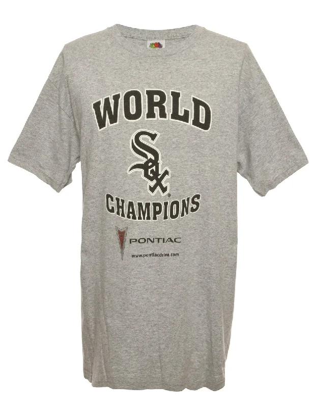 Grey World Champions Fruit Of The Loom Printed T-shirt - L