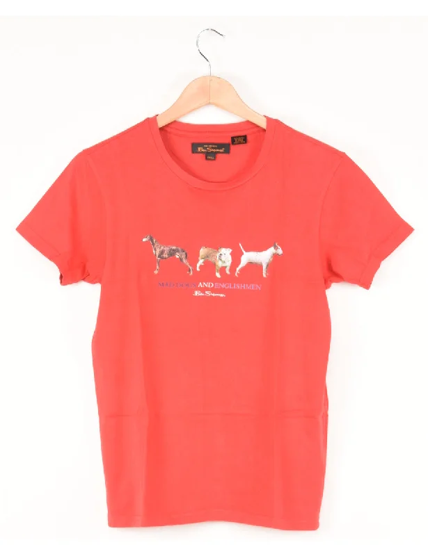 Mad Dogs & English Men Printed Red T-Shirt - S