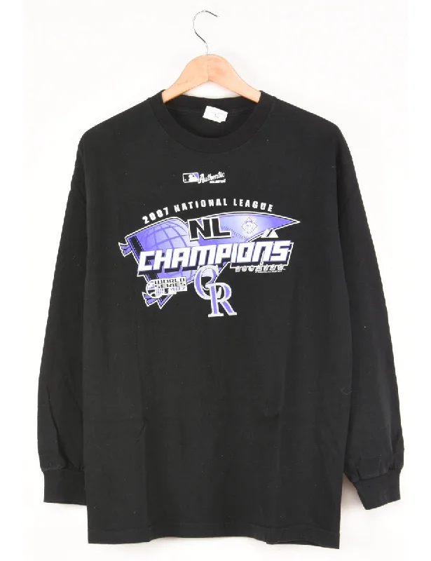 NBA Rockies Champions Black & Purple Printed T-shirt - L