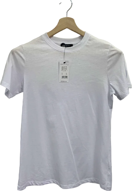 New Look White Short Sleeve T-Shirt UK 8