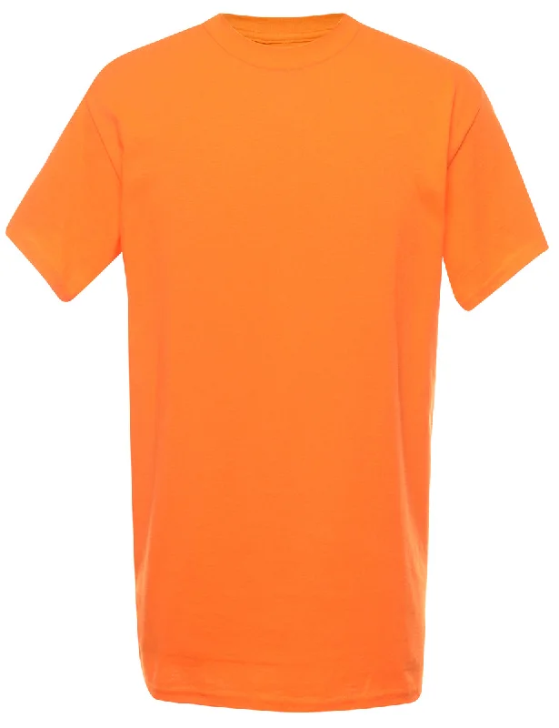 Orange Plain T-shirt - M