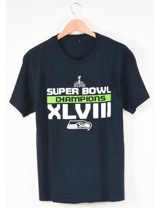 Super Bowl Xlviii Printed T-shirt - L