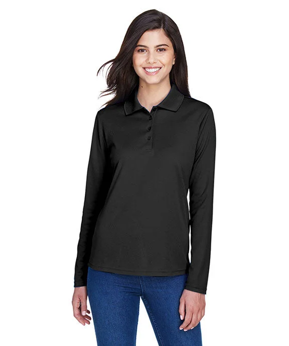 78192 - Core 365 Ladies Pinnacle Performance Long-Sleeve Piqué Polo Shirt | Black