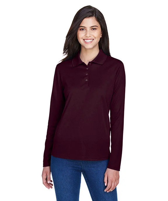 78192 - Core 365 Ladies Pinnacle Performance Long-Sleeve Piqué Polo Shirt | Burgundy