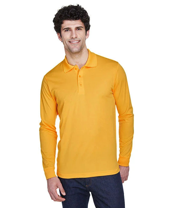 88192 - Core 365 Mens Pinnacle Performance Long-Sleeve Piqué Polo Shirt | Campus Gold