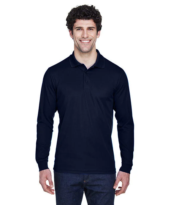 88192 - Core 365 Mens Pinnacle Performance Long-Sleeve Piqué Polo Shirt | Classic Navy