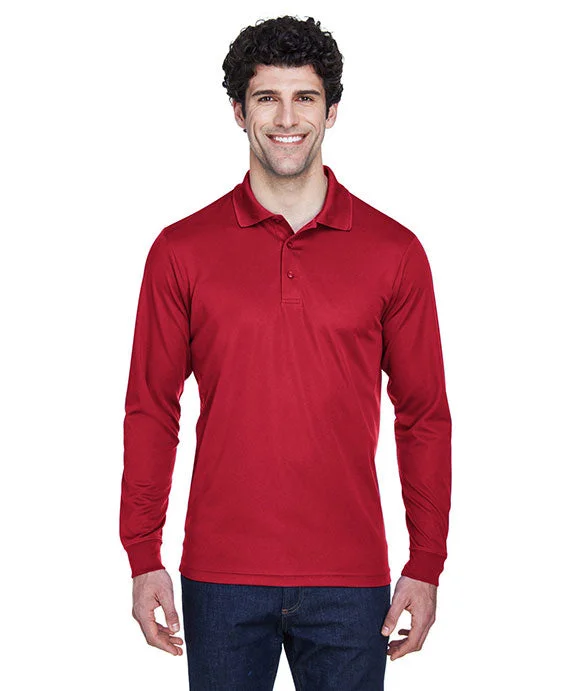 88192 - Core 365 Mens Pinnacle Performance Long-Sleeve Piqué Polo Shirt | Classic Red