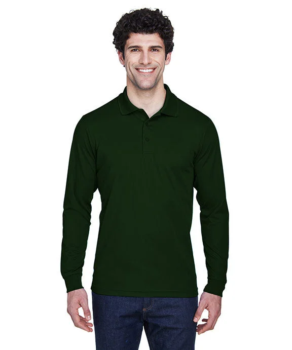 88192 - Core 365 Mens Pinnacle Performance Long-Sleeve Piqué Polo Shirt | Forest