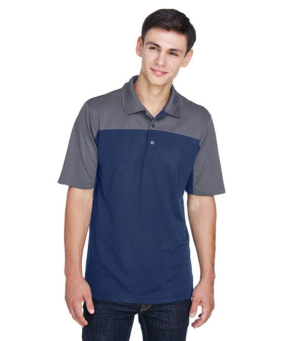 CE101 - Core 365 Mens Balance Colorblock Performance Piqué Polo Shirt | Classic Navy/Carbon