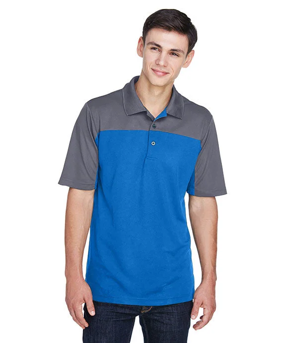 CE101 - Core 365 Mens Balance Colorblock Performance Piqué Polo Shirt | True Royal/Carbon