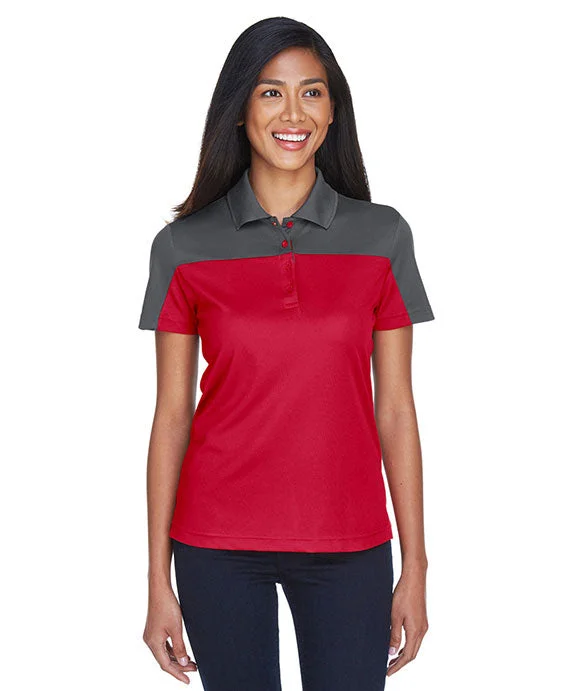 CE101W - Core 365 Ladies Balance Colorblock Performance Piqué Polo Shirt | Classic Red/Carbon