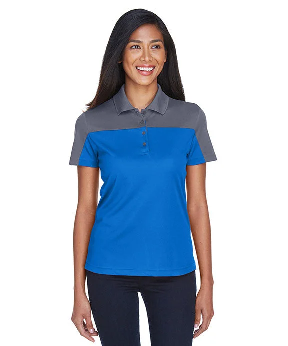 CE101W - Core 365 Ladies Balance Colorblock Performance Piqué Polo Shirt | True Royal/Carbon