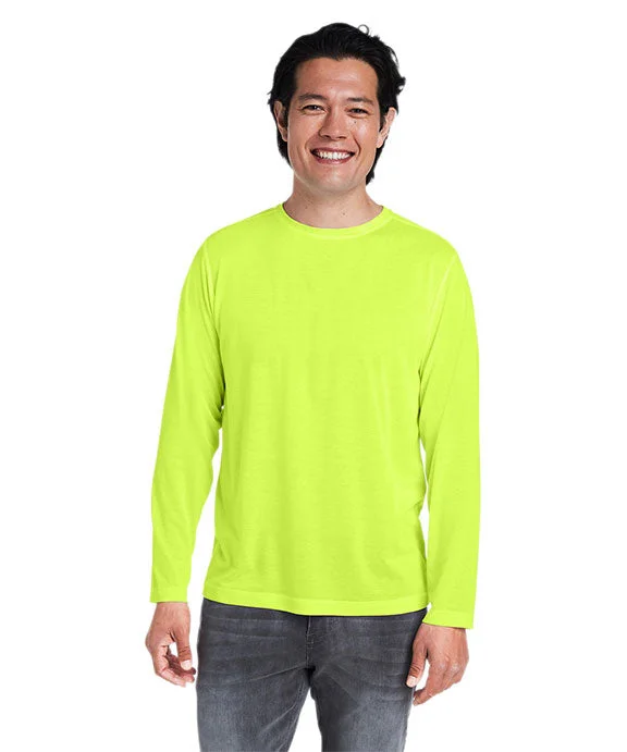 CE111L - Core 365 Adult Fusion ChromaSoft™ Performance Long-Sleeve T-Shirt | Safety Yellow