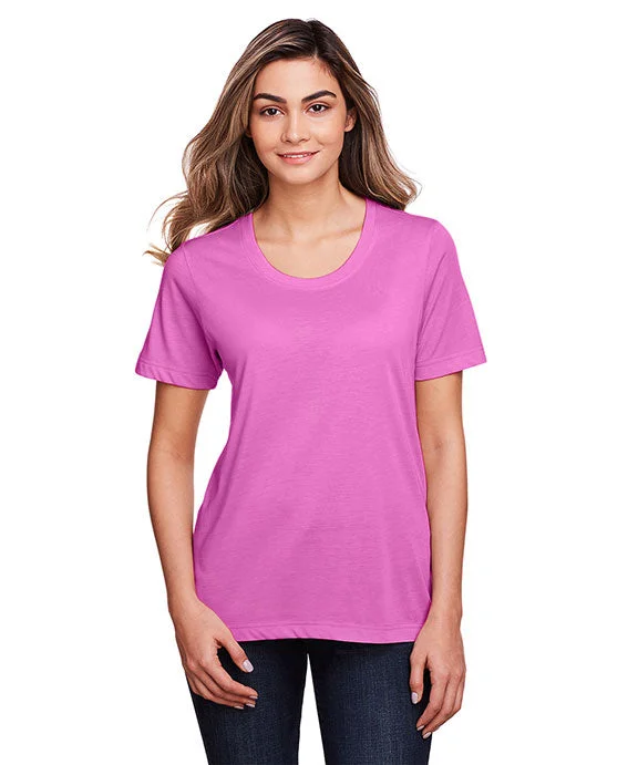 CE111W - Core 365 Ladies Fusion ChromaSoft™ Performance T-Shirt | Charity Pink