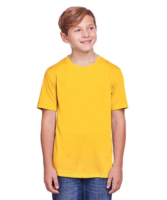 CE111Y - Core 365 Youth Fusion ChromaSoft Performance T-Shirt | Campus Gold