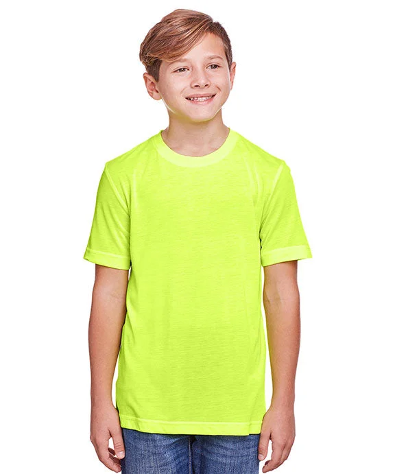 CE111Y - Core 365 Youth Fusion ChromaSoft Performance T-Shirt | Safety Yellow