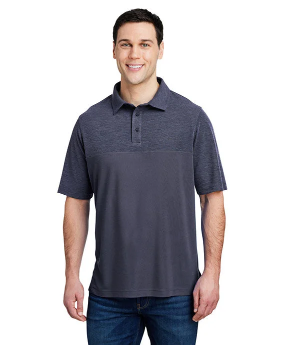 CE112C - Core 365 Mens Fusion ChromaSoft Colorblock Polo Shirt | Classic Navy/Classic Navy Heather