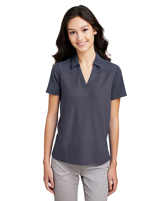 CE112CW - Core 365 Ladies Fusion ChromaSoft Colorblock Polo Shirt | Classic Navy/Classic Navy Heather