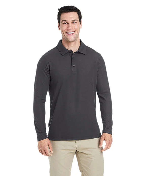 CE112L - Core 365 Mens Fusion ChromaSoft™ Long-Sleeve Pique Polo Shirt | Carbon