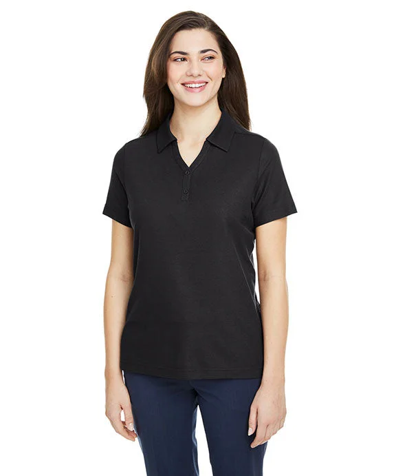 CE112W - Core 365 Ladies Fusion ChromaSoft™ Pique Polo Shirt | Black