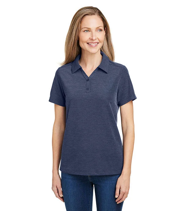 CE112W - Core 365 Ladies Fusion ChromaSoft™ Pique Polo Shirt | Classic Navy Heather