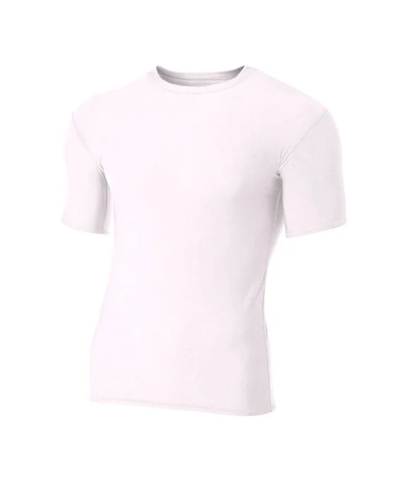 N3130 - A4 Adult Polyester Spandex Short Sleeve Compression T-Shirt | White