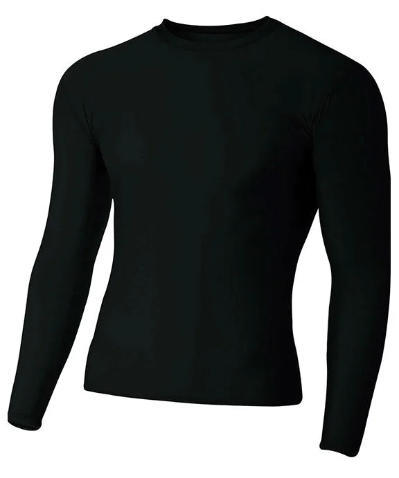 N3133 - A4 Adult Polyester Spandex Long Sleeve Compression T-Shirt | Black