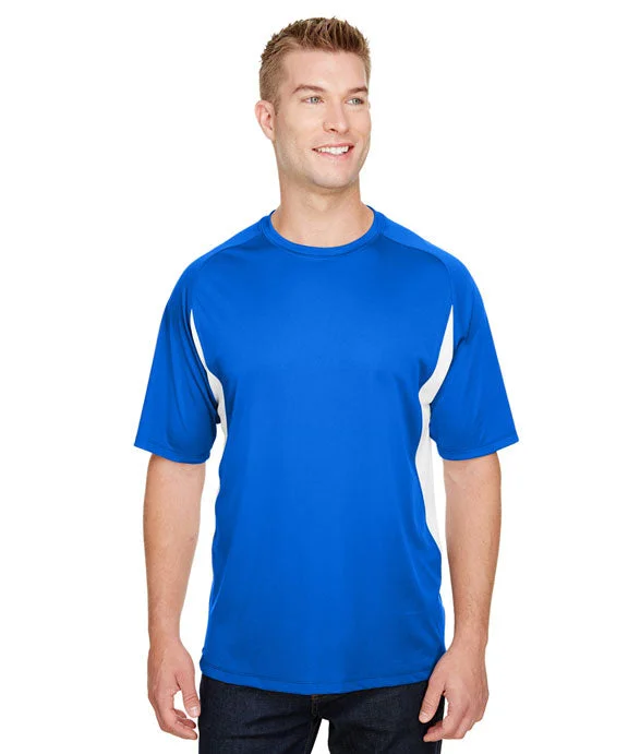 N3181 - A4 Mens Cooling Performance Color Blocked T-Shirt | Royal/White