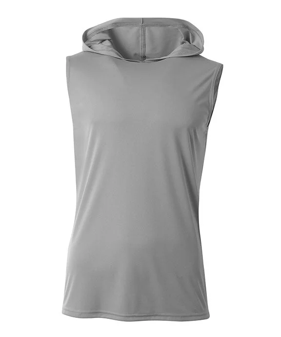 N3410 - A4 Mens Cooling Performance Hooded Tank Top | Silver