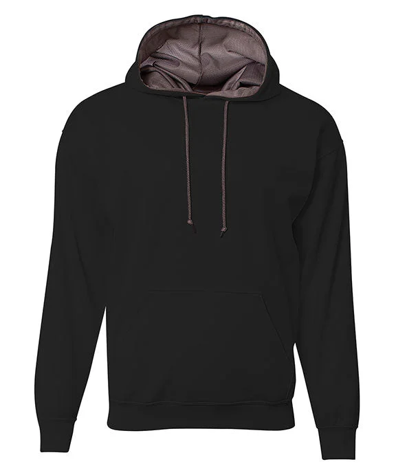 N4279 - A4 Mens Sprint Tech Fleece Hooded Sweatshirt | Black